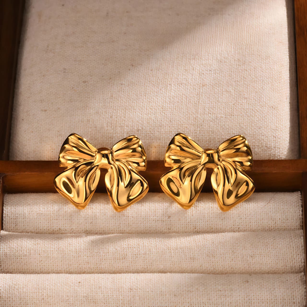 Shiny Bow Knot Statement Earrings JL0044